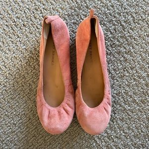 PINK SUEDE FLATS